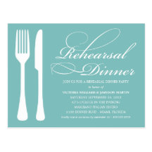 BLUE FLATWARE | REHEARSAL DINNER INVITE POST CARDS