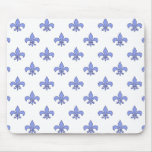Blue Fleur-de-lis Pattern Mousepad