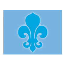Blue Fleur de Lis Post Card