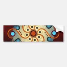 Blue Floral Abstract Vector Art Bumper Sticker