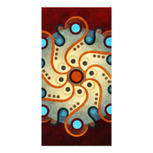 Blue Floral Abstract Vector Art Photo Card