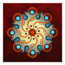 Blue Floral Abstract Vector Art Photo Print