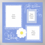 Blue Floral And Swirls Scrapbook Page Print