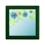 Blue Floral Art Tile Gift Box