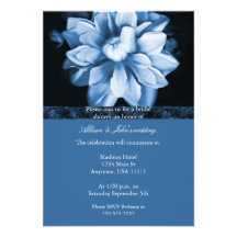 Blue Floral Bloom Bridal Shower Invitation