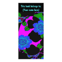 Blue Floral Bookmarks ~ Customize with Your Name! Custom Rack Card