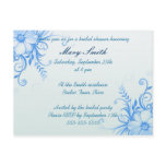 Blue floral bridal shower invitation post card