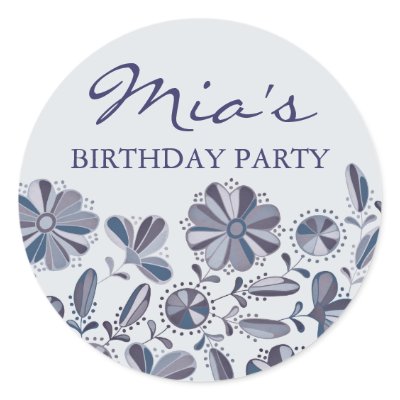 Blue Floral Burst Sticker by JustBirthdays