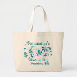 Blue Floral Butterfly Wedding Day Survival Kit Tote Bags
