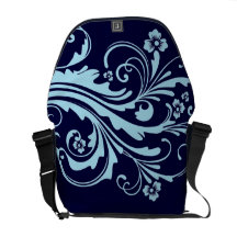 Blue Floral Chic Commuter Bag