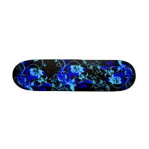 Blue Floral Custom Skateboard
