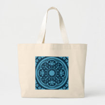 Blue Floral Pattern Tote Bag