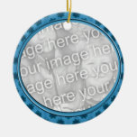 blue floral photo frame ornaments
