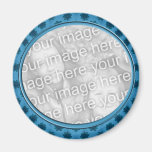 blue floral photo frame fridge magnet