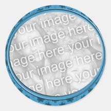 blue floral photo frame sticker