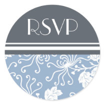 Blue Floral RSVP Envelope Seals