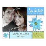 Blue Floral Save the Date Postcard