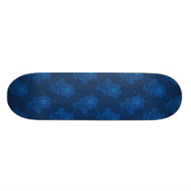 Blue floral skate board deck