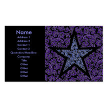 blue floral star business cards