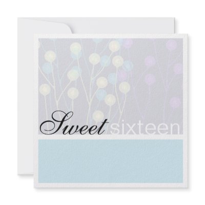 Blue Floral Sweet Sixteen Birthday Invitation by GoDesign