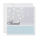 Blue Floral Sweet Sixteen Birthday Invitation