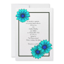 Blue Floral Wedding Invitations