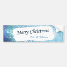 Blue Floral Wine Label Sticker Bumper Sticker