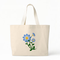 Blue Flower Canvas Bags