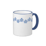 Blue Flower Border Coffee Mugs