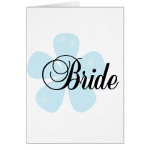 Blue Flower Bride Greeting Cards