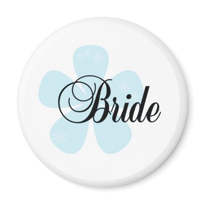 Blue Flower Bride Magnets by weddingsareus