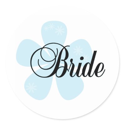 Blue Flower Bride Stickers by weddingsareus
