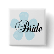 Blue Flower Bride Tshirts and Gifts Pin