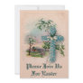 Blue Flower Cross Easter Invitation
