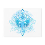 Blue Flower Cross Postcards
