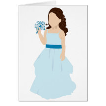 blue flower girl card