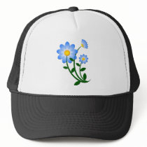 Blue Flower Trucker Hat