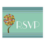 Blue Flower Love Tree Response Card Post Card