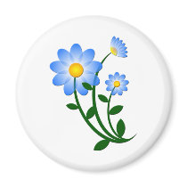 Blue Flower Fridge Magnets