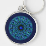 Blue Flower Mandala Key Chain