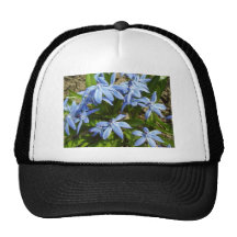 Blue Flower Mesh Hats