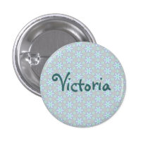 Blue Flower Name badge button pin buttons