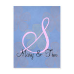 Blue Flower Power- Monogram postcards