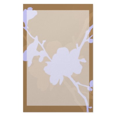 Blue Flower Silhouette Stationary Personalized Stationery by runninragged