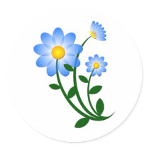 Blue Flower Stickers