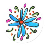 Blue Flower Stickers