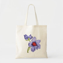 blue flower tote bag