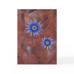 Blue Flowers Abstract Greeting Card