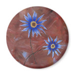 Blue Flowers Abstract Magnet