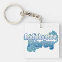 blue flowers bachelorette party ocean bridesmaids keychains